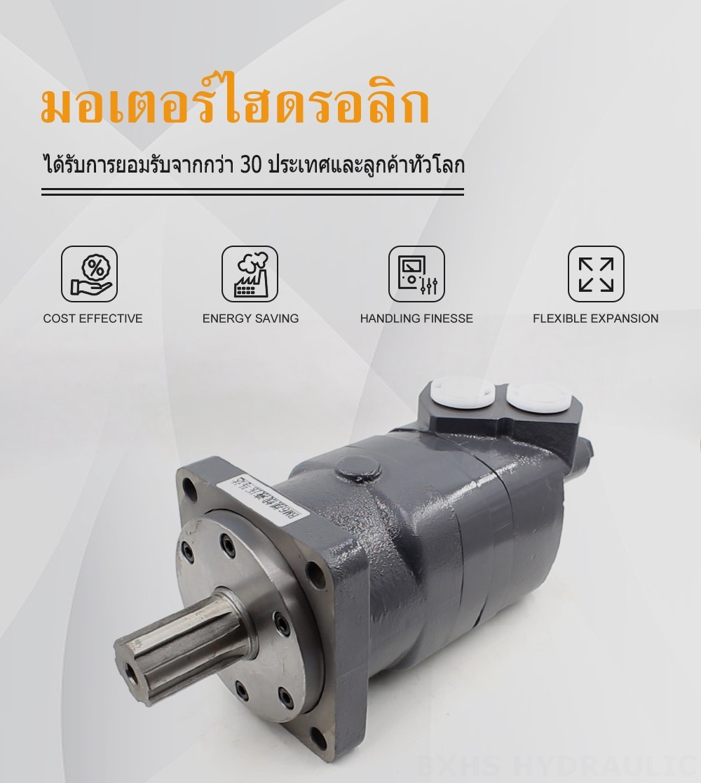 มอเตอร์ไฮดรอลิกไซคลอยด์ BM6 195 ซีซี/รอบ 150 ลิตร/นาที มอเตอร์ไฮดรอลิก